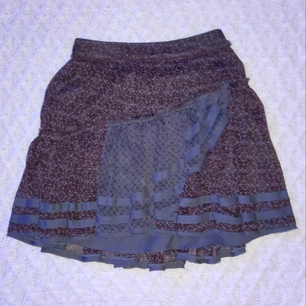 Free People Skirt, 2, brown/gray, lines